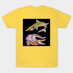 the shark and the gator the ocean and the swamp T-Shirt